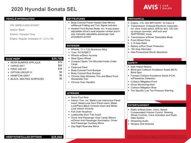 5NPEL4JA0LH033597 - 2020 HYUNDAI SONATA SEL GRAY photo 12