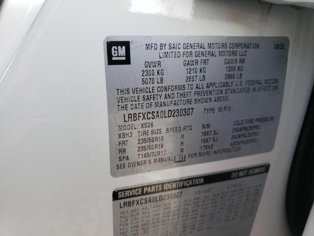 LRBFXCSA0LD230307 - 2020 BUICK ENVISION ESSENCE WHITE photo 12