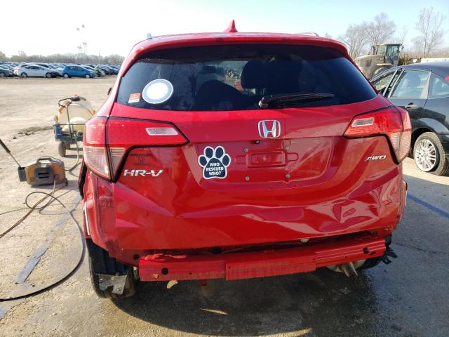 3CZRU6H74GM767156 - 2016 HONDA HR-V EXL RED photo 6