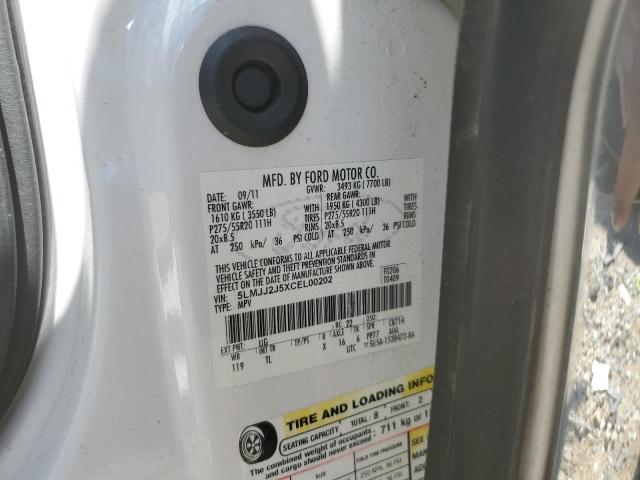 5LMJJ2J5XCEL00202 - 2012 LINCOLN NAVIGATOR თეთრი ფოტო 13