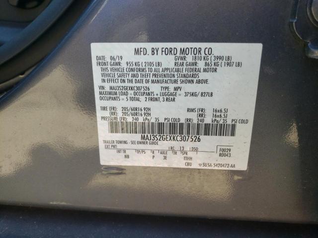 MAJ3S2GEXKC307526 - 2019 FORD ECOSPORT SE 灰色 照片 14