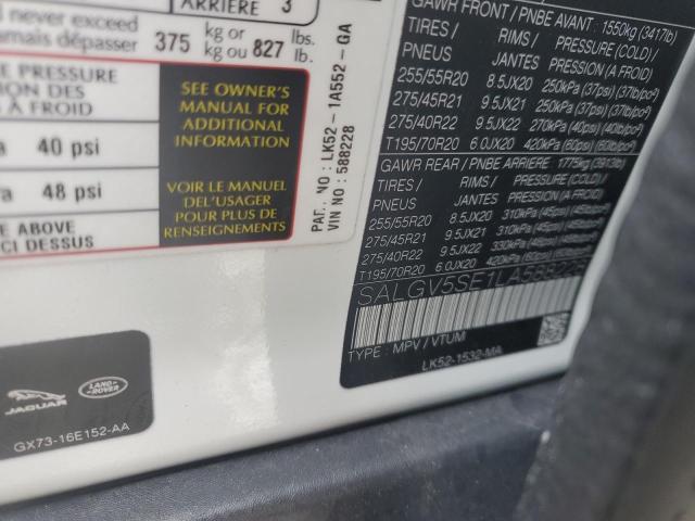 SALGV5SE1LA588228 - 2020 LAND ROVER RANGE ROVE AUTOBIOGRAPHY WHITE photo 13