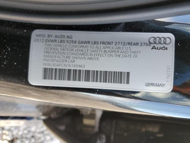 WAUJGAFCXCN145963 - 2012 AUDI A6 PRESTIGE შავი ფოტო 13