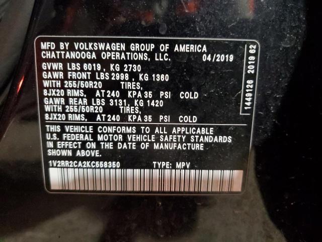 1V2RR2CA2KC558350 - 2019 VOLKSWAGEN ATLAS SEL Qara foto 13