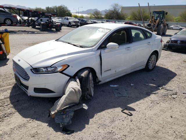 3FA6P0LU3ER316459 - 2014 FORD FUSION SE HYBRID WHITE photo 1