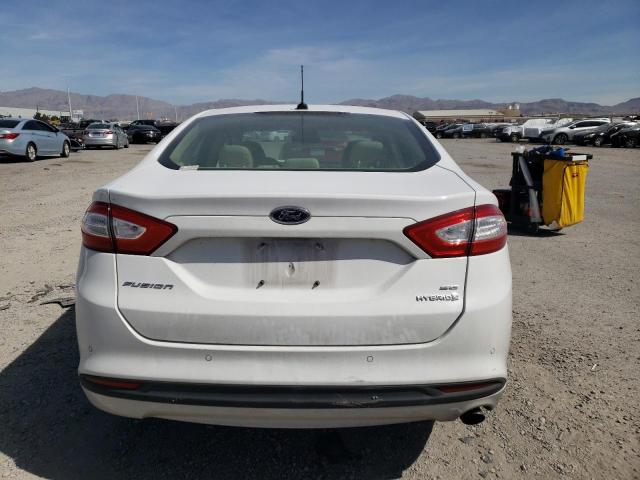 3FA6P0LU3ER316459 - 2014 FORD FUSION SE HYBRID WHITE photo 6