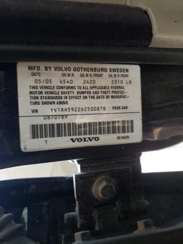 YV1RH592262500878 - 2006 VOLVO S60 2.5T BLACK photo 12