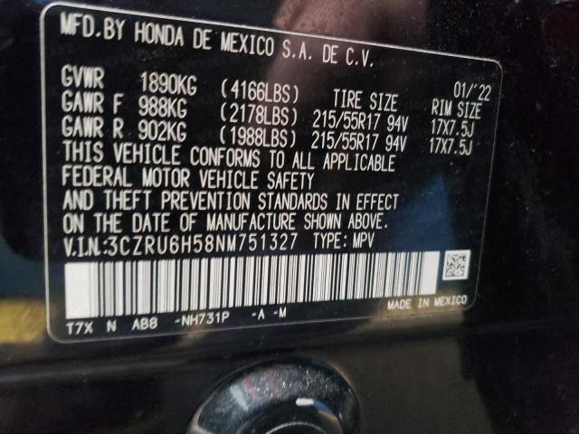 3CZRU6H58NM751327 - 2022 HONDA HR-V EX BLACK photo 13