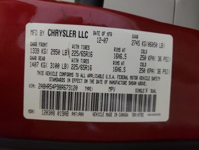 2A8HR54P98R673120 - 2008 CHRYSLER TOWN & COU TOURING 红色 照片 13