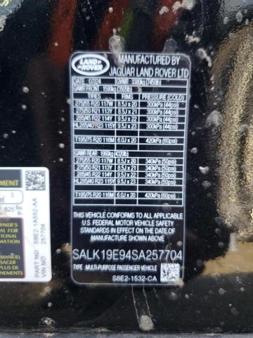 SALK19E94SA257704 - 2025 LAND ROVER RANGE ROVE AUTOBIOGRAPHY BLACK photo 13