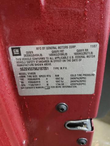 5GZEV33798J187051 - 2008 SATURN OUTLOOK XR RED photo 12