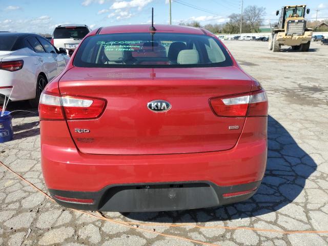 KNADM4A30F6520286 - 2015 KIA RIO LX RED photo 6