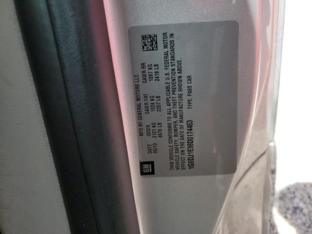 1G6DJ1E38D0174463 - 2013 CADILLAC CTS PERFORMANCE COLLECTION SILVER photo 13