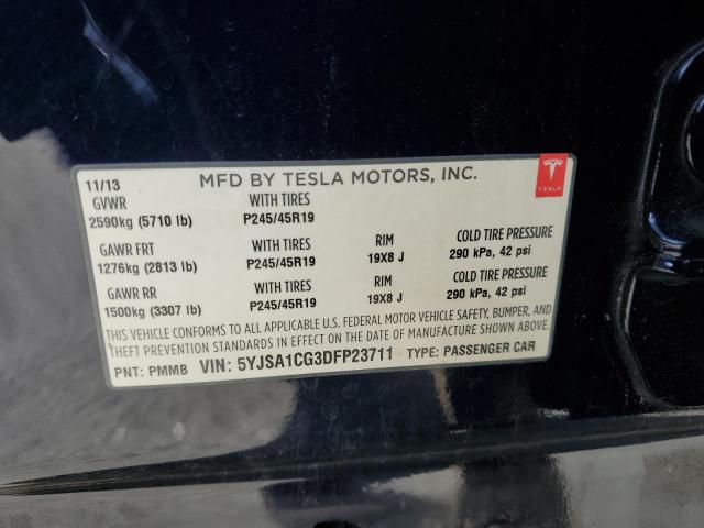 5YJSA1CG3DFP23711 - 2013 TESLA MODEL S BLUE photo 13