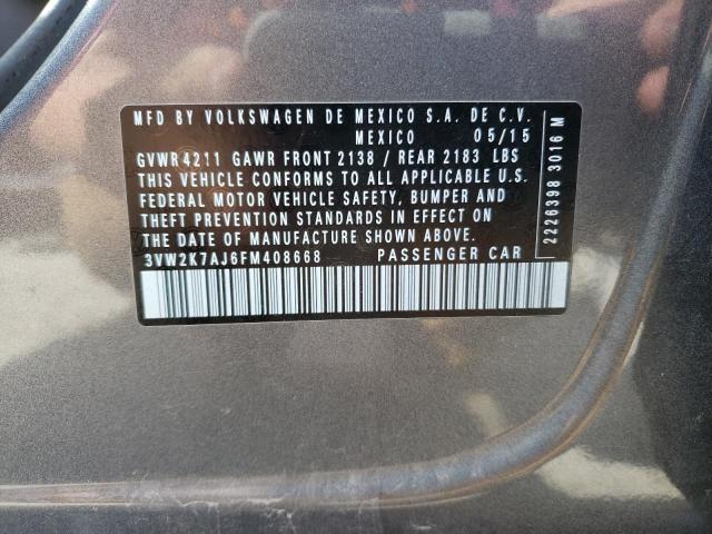 3VW2K7AJ6FM408668 - 2015 VOLKSWAGEN JETTA BASE Qara foto 12