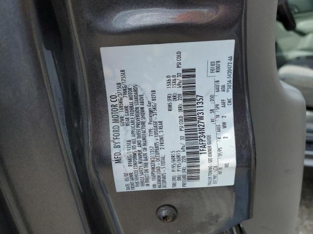 1FAFP34N27W311357 - 2007 FORD FOCUS ZX4 SILVER photo 12