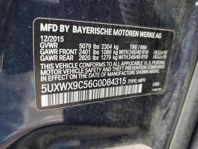 5UXWX9C56G0D84315 - 2016 BMW X3 XDRIVE28I BLUE photo 12