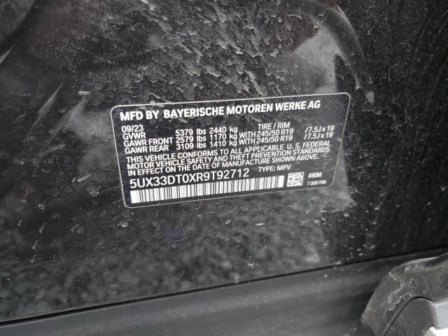 5UX33DT0XR9T92712 - 2024 BMW X4 XDRIVE30I შავი ფოტო 12