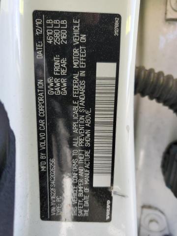 YV1622FS4C2026256 - 2012 VOLVO S60 T5 WHITE photo 12