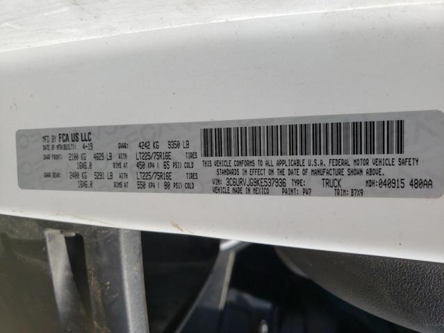 3C6URVJG9KE537936 - 2019 RAM PROMASTER 3500 HIGH თეთრი ფოტო 14