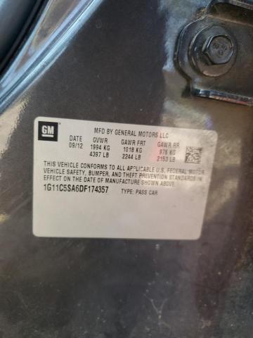 1G11C5SA6DF174357 - 2013 CHEVROLET MALIBU 1LT GRAY photo 12