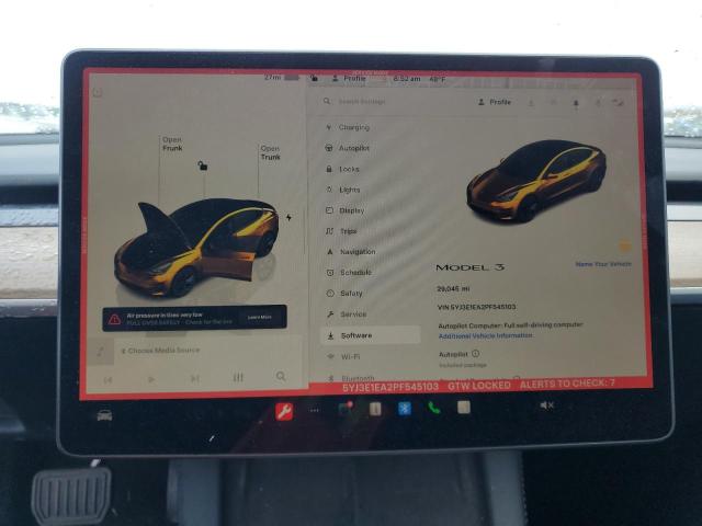 5YJ3E1EA2PF545103 - 2023 TESLA MODEL 3 ნაცრისფერი ფოტო 9