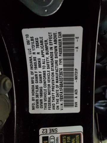 19XFA1F68AE073974 - 2010 HONDA CIVIC LX-S BLACK photo 12