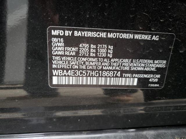 WBA4E3C57HG186874 - 2017 BMW 440I GRAN COUPE BLACK photo 12