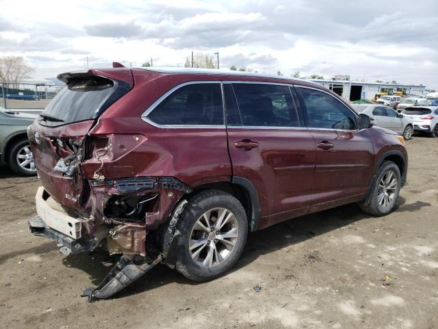 5TDJKRFH1ES015045 - 2014 TOYOTA HIGHLANDER XLE Շագանակագույն լուսանկար 3