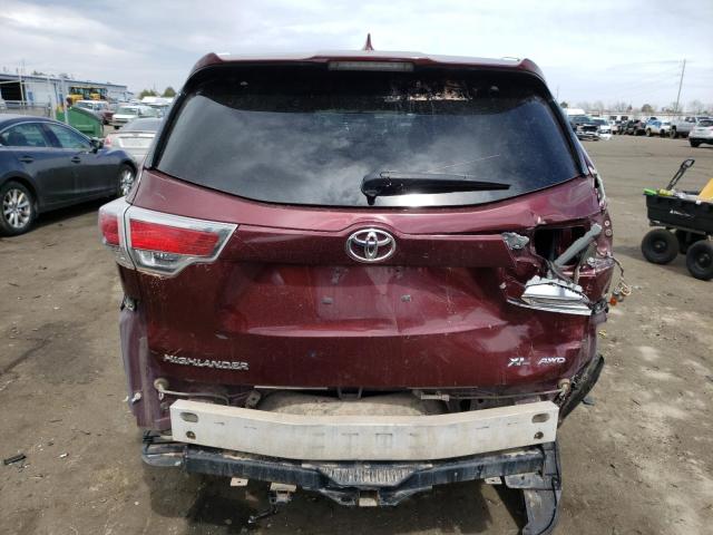 5TDJKRFH1ES015045 - 2014 TOYOTA HIGHLANDER XLE Շագանակագույն լուսանկար 6
