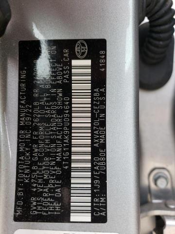 4T1G11AK9PU094640 - 2023 TOYOTA CAMRY SE NIGHT SHADE SILVER photo 13