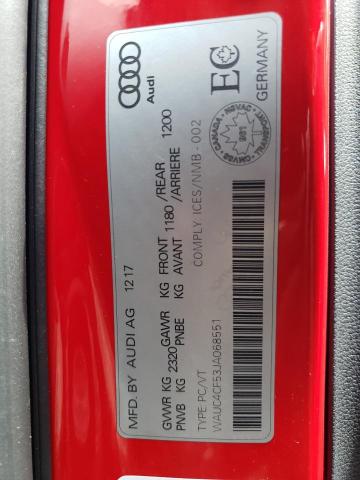 WAUC4CF53JA068551 - 2018 AUDI S5 PRESTIGE RED photo 12