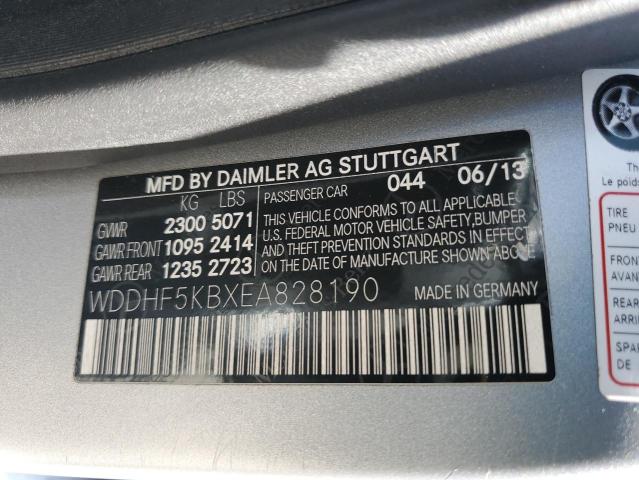 WDDHF5KBXEA828190 - 2014 MERCEDES-BENZ E 350 GRAY photo 12