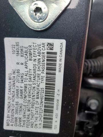 2HGFE2F52NH607225 - 2022 HONDA CIVIC SPORT 灰色 照片 12