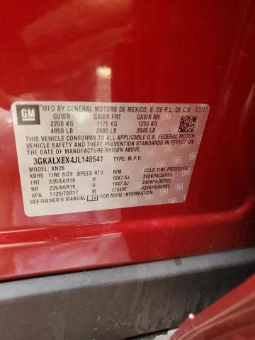 3GKALXEX4JL140541 - 2018 GMC TERRAIN DENALI RED photo 12