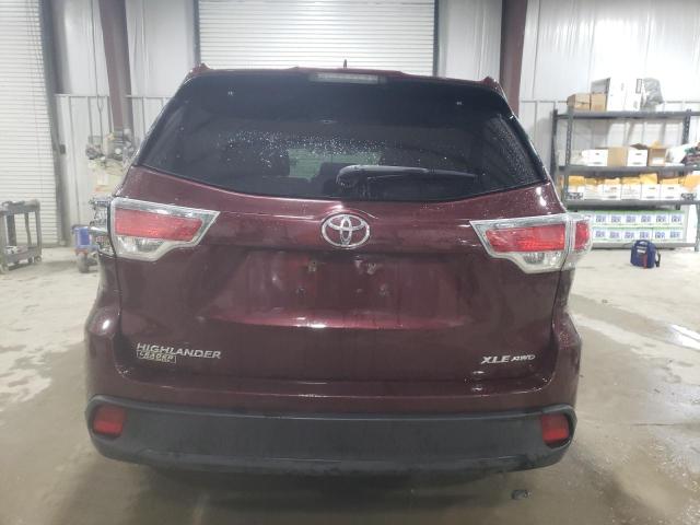 5TDJKRFH6GS326649 - 2016 TOYOTA HIGHLANDER XLE Bordo foto 6