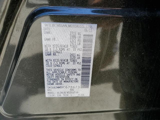 5N1AR2MM0FC678673 - 2015 NISSAN PATHFINDER S 石墨色 照片 13