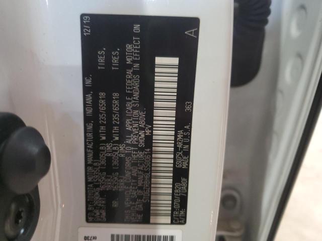 5TDGZRBH6LS500614 - 2020 TOYOTA HIGHLANDER XLE 白色 照片 13