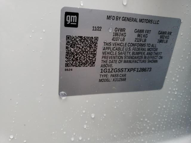 1G1ZG5STXPF128673 - 2023 CHEVROLET MALIBU RS WHITE photo 12