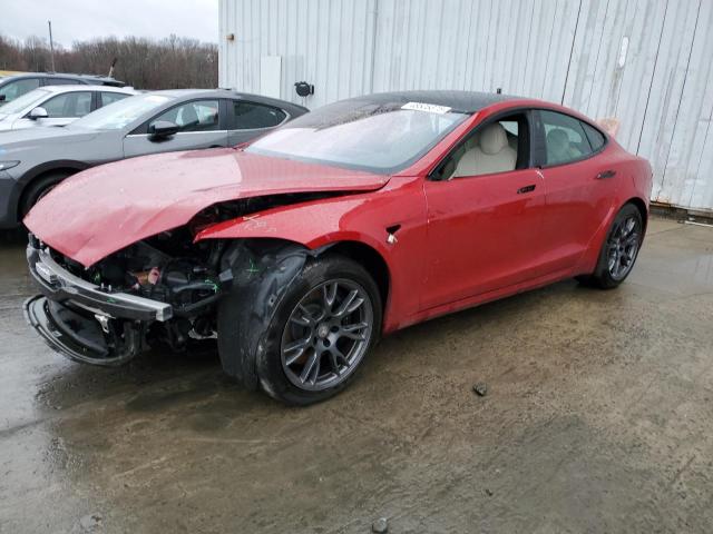 5YJSA1E61MF436369 - 2021 TESLA MODEL S RED photo 1