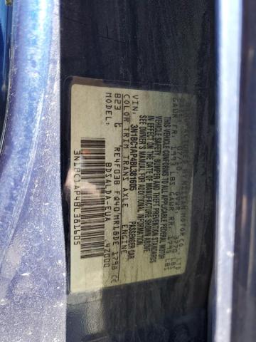 3N1BC1AP4BL381605 - 2011 NISSAN VERSA S BLUE photo 12