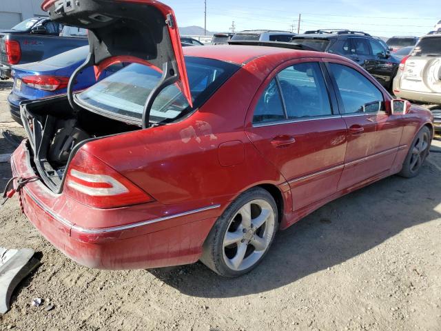 WDBRF40J45F691008 - 2005 MERCEDES-BENZ C 230K SPORT SEDAN RED photo 3