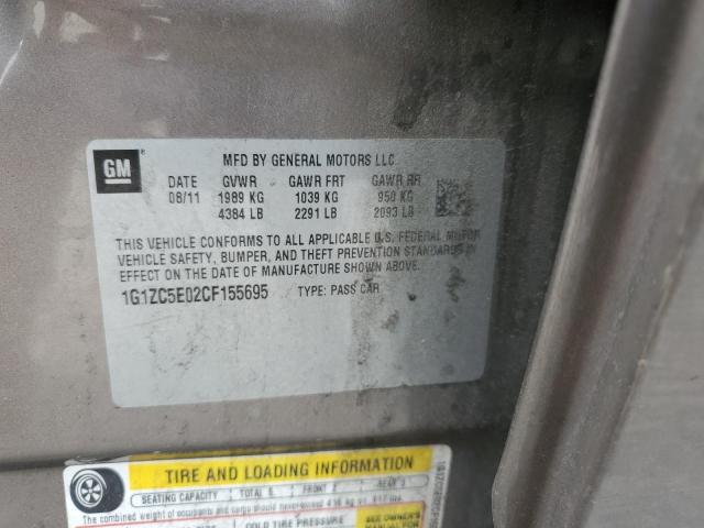 1G1ZC5E02CF155695 - 2012 CHEVROLET MALIBU 1LT BROWN photo 12