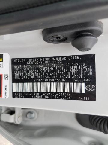 4T1G11AK8RU222787 - 2024 TOYOTA CAMRY SE NIGHT SHADE SILVER photo 13