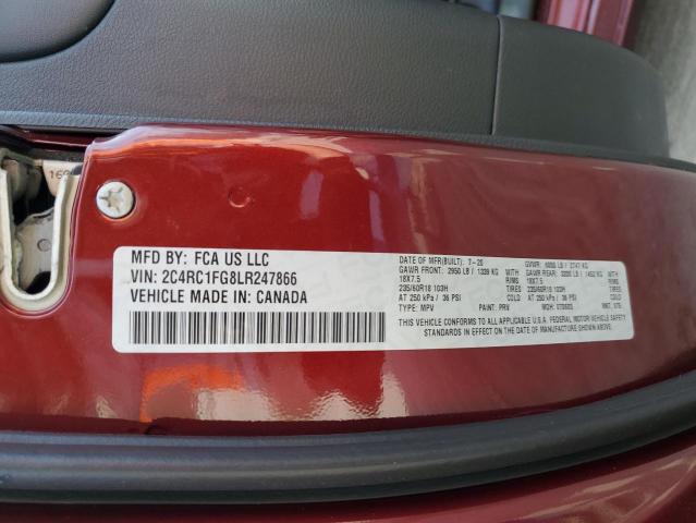 2C4RC1FG8LR247866 - 2020 CHRYSLER PACIFICA TOURING RED photo 13