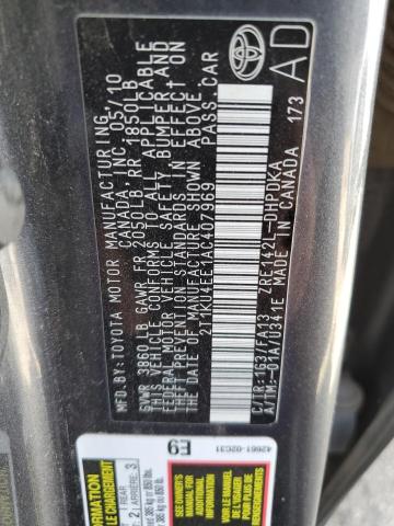 2T1KU4EE1AC407969 - 2010 TOYOTA MATRIX GRAY photo 12