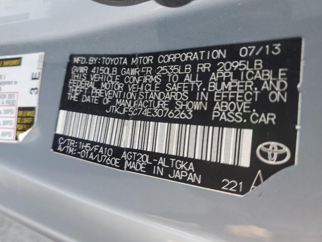 JTKJF5C74E3076263 - 2014 TOYOTA SCION TC 青绿色 照片 12