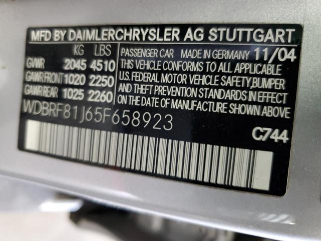 WDBRF81J65F658923 - 2005 MERCEDES-BENZ C 240 4MATIC SILVER photo 13