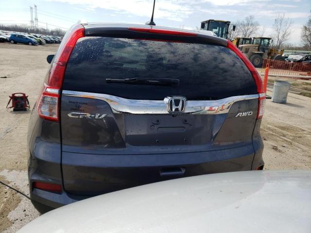 2HKRM4H74FH617675 - 2015 HONDA CR-V EXL GRAY photo 6