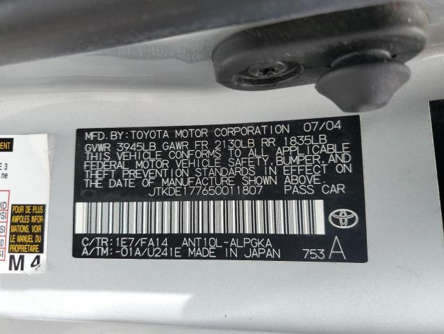 JTKDE177650011807 - 2005 TOYOTA SCION TC 银色 照片 13